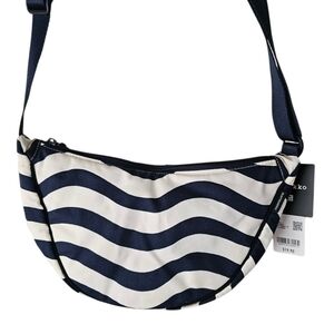 Uniqlo Navy and White Wave Crossbody Bag